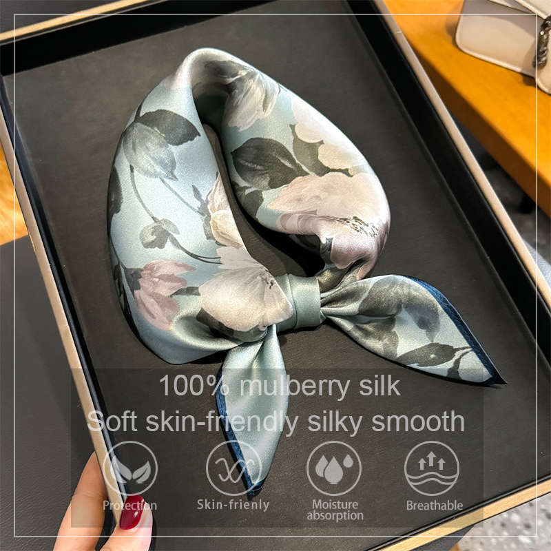 Silk Scarf Square - 100% Silk Scarf Bandana Women Square