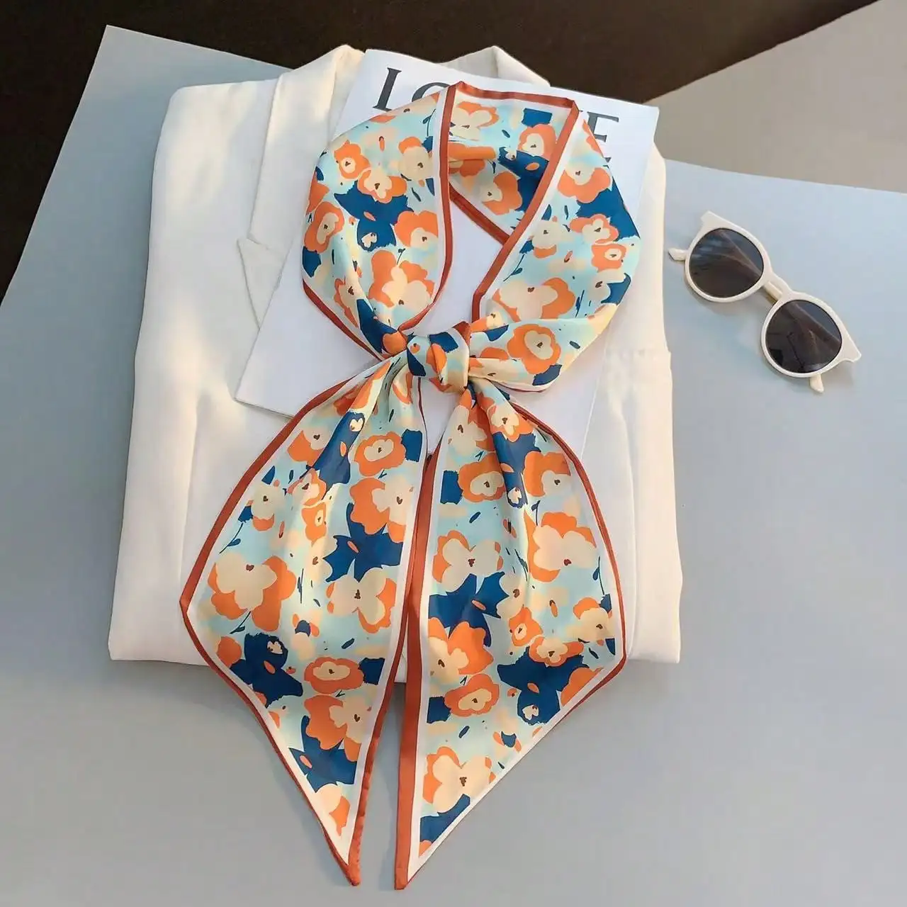 Silk Scarf Square - Women's Spring/Summer Casual Faux Silk Square